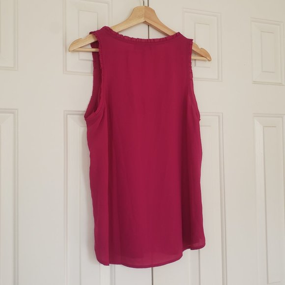 LOFT Berry Pink Flowy Sleeveless Blouse - Size M - Picture 11 of 11